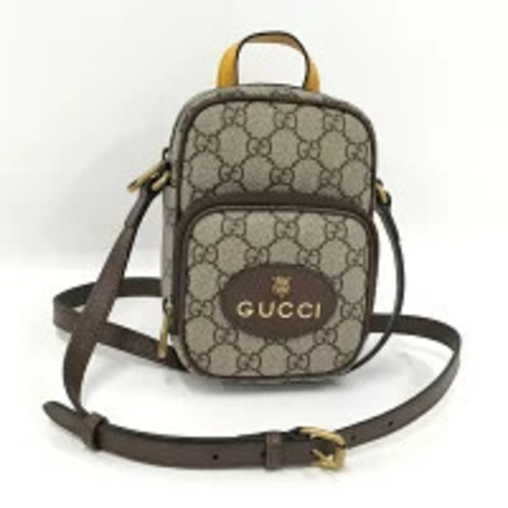 Gucci Neo Shoulder Bag GG Supreme Leather Brown